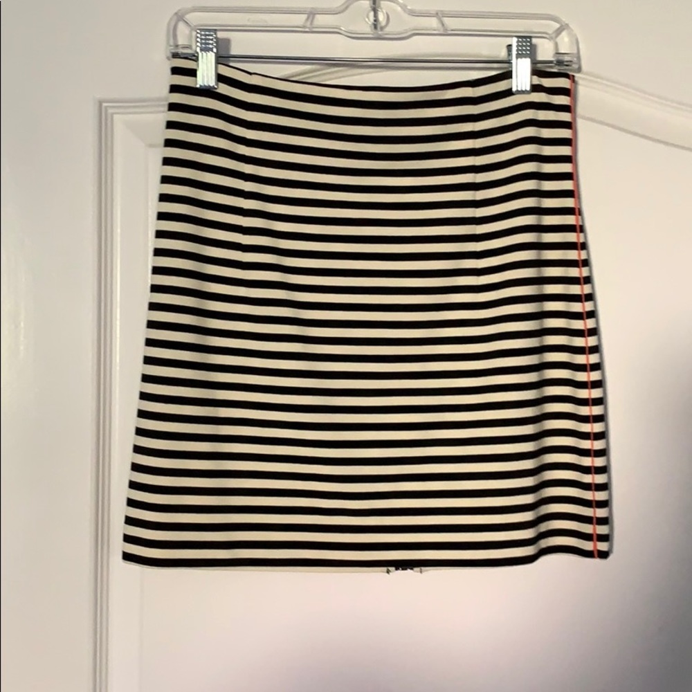 Black and White striped mini skirt